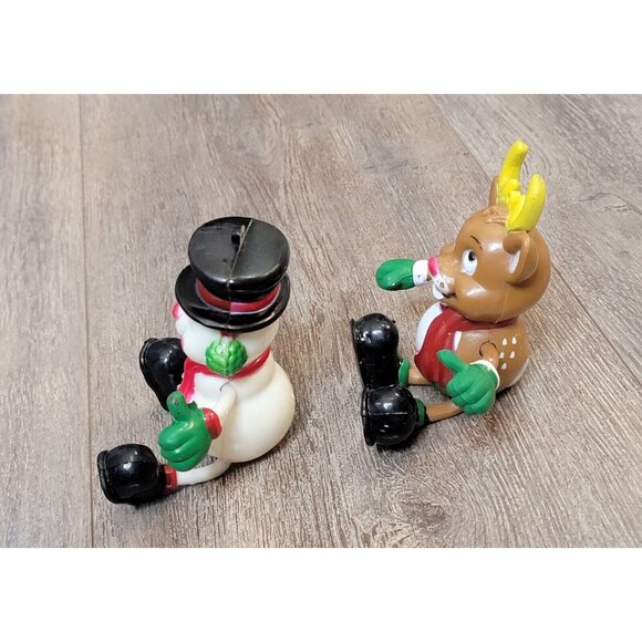 Vtg 1990 Fun World Snowman & Reindeer Bendable Arms & Legs Ornaments Lot Of 2 - Picture 6 of 9